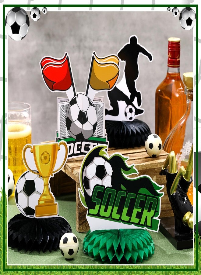 Weekgrat 12 Pcs Soccer Birthday Party Decorations Soccer Honeycomb Centerpieces Sports Themed Table Decorations Football Theme Topper Centerpieces for Birthday Baby Shower Party Supplies - Image 4